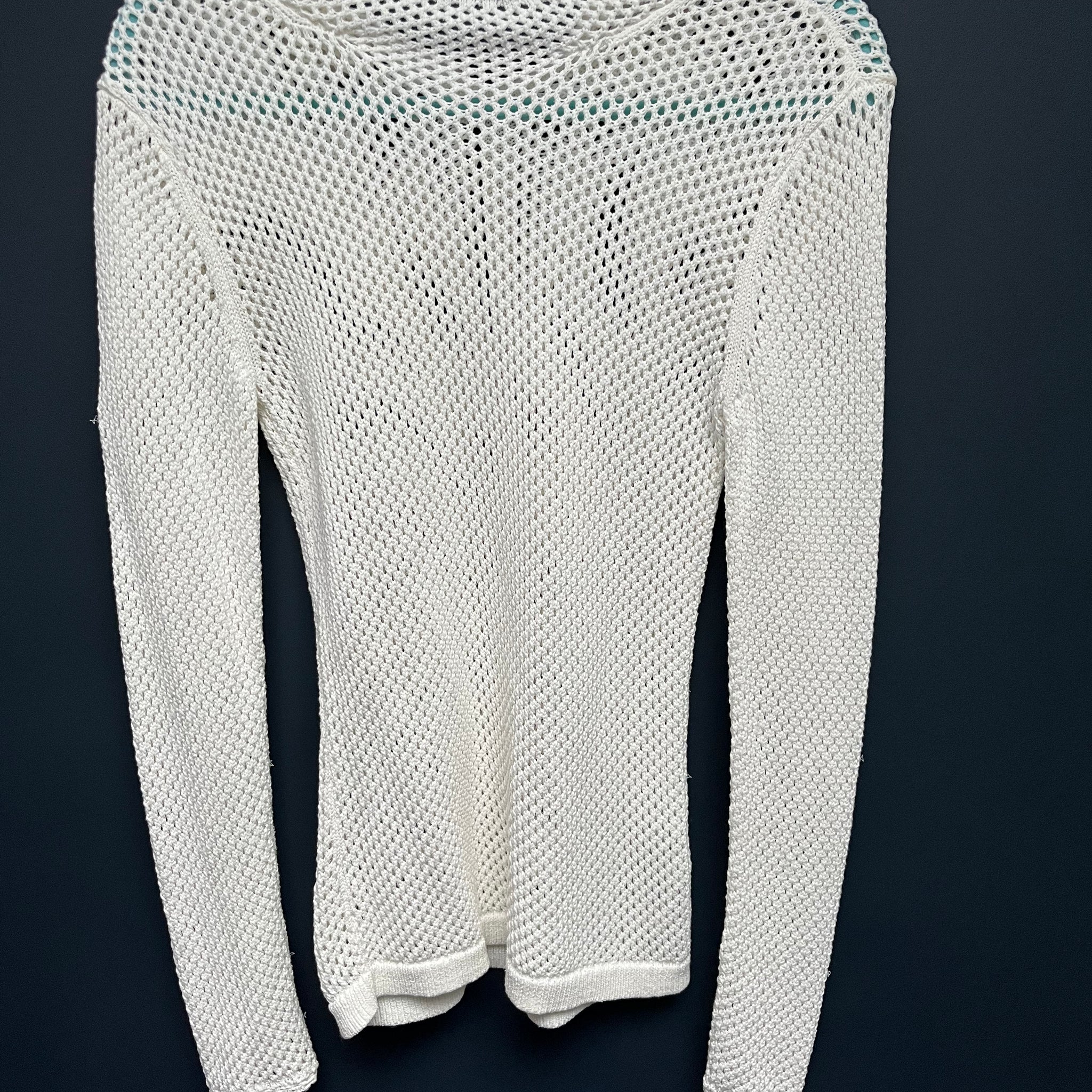 All Saints mock neck fishnet knitwear medium