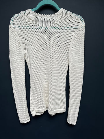 All Saints mock neck fishnet knitwear medium