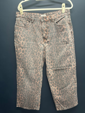 Hush wide leg leopard jeans 14 short