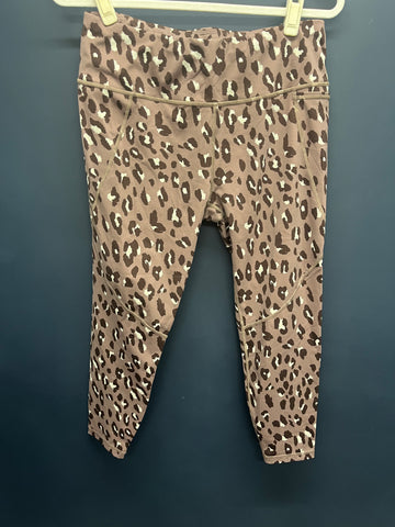 Sweaty Betty brown cheetah power leggings XLarge 7/8