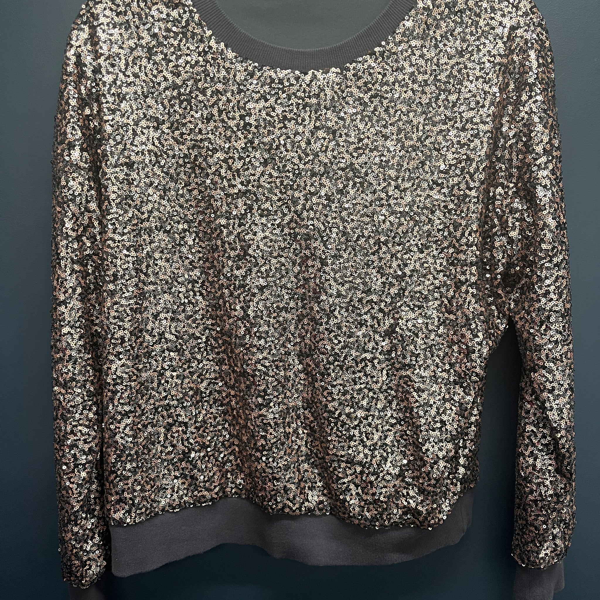 Hush ryker sequin sweatshirt bronze sequins small