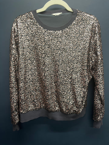 Hush ryker sequin sweatshirt bronze sequins small