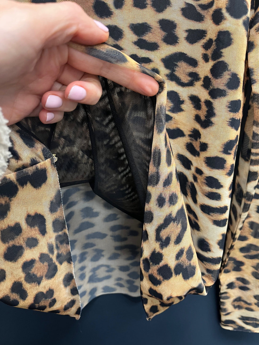 Mint velvet leopard mesh top medium