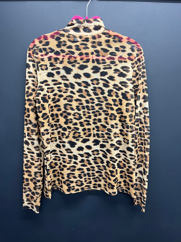 Mint velvet leopard mesh top medium