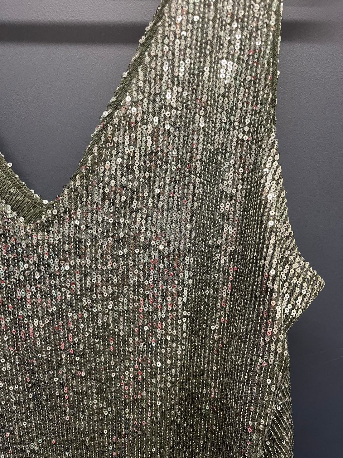 Mint velvet sequin khaki vest top XLarge