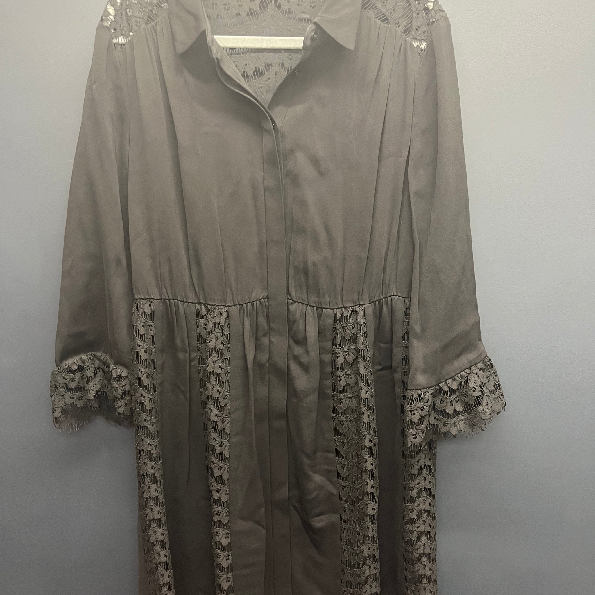 Whistles black lizzie lace shirt dress 12