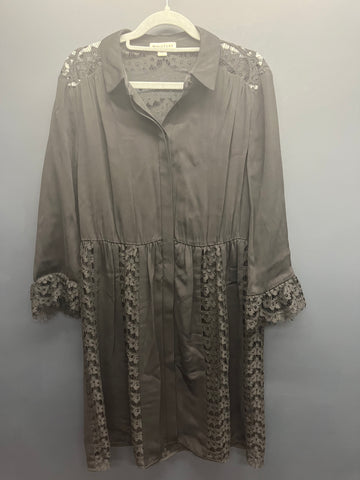 Whistles black lizzie lace shirt dress 12