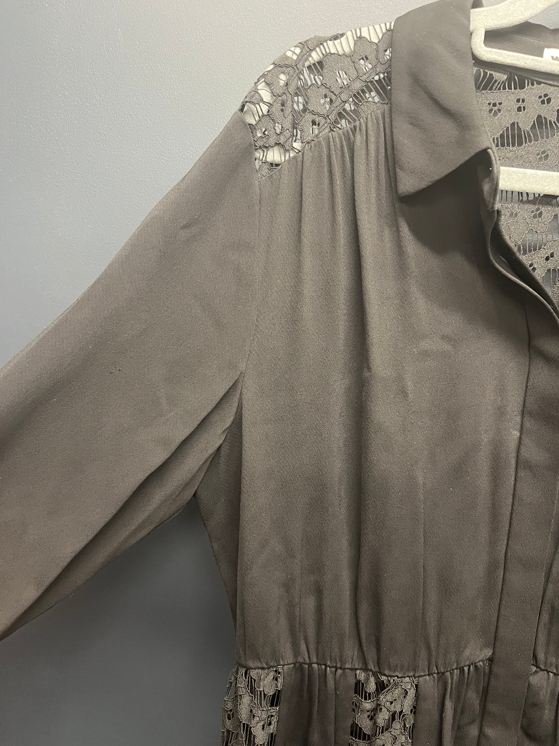 Whistles black lizzie lace shirt dress 12