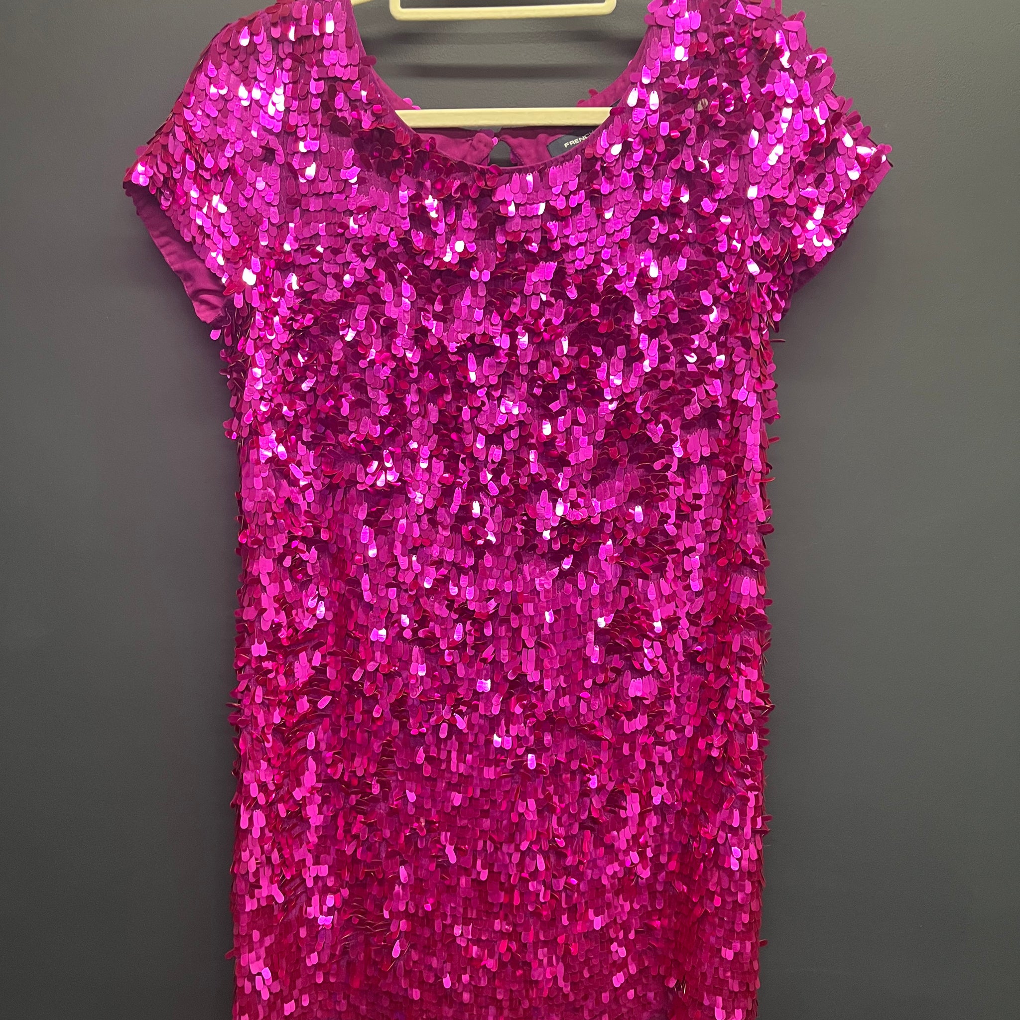 French connection hot pink sequin short dress 12