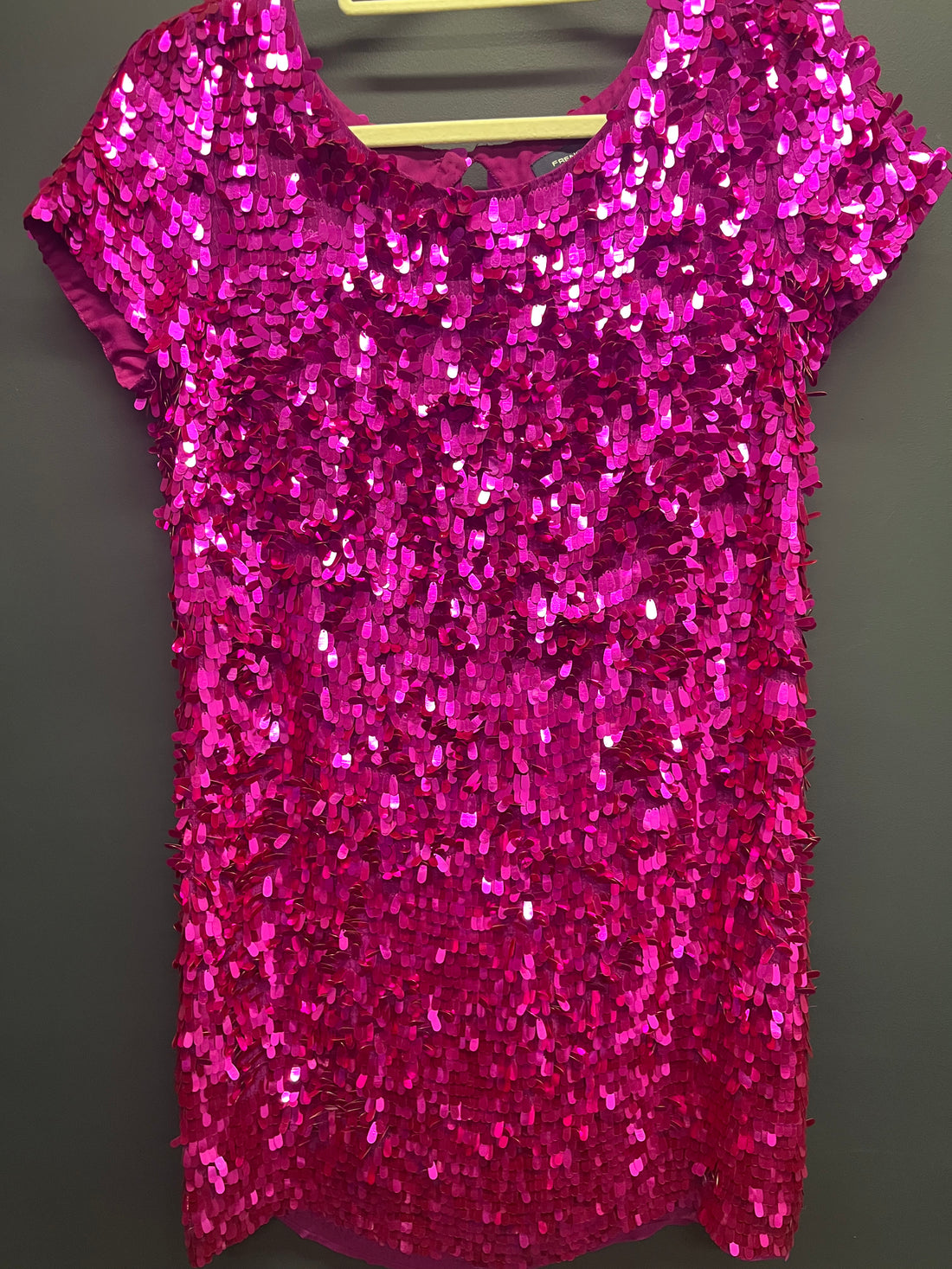 French connection hot pink sequin short dress 12