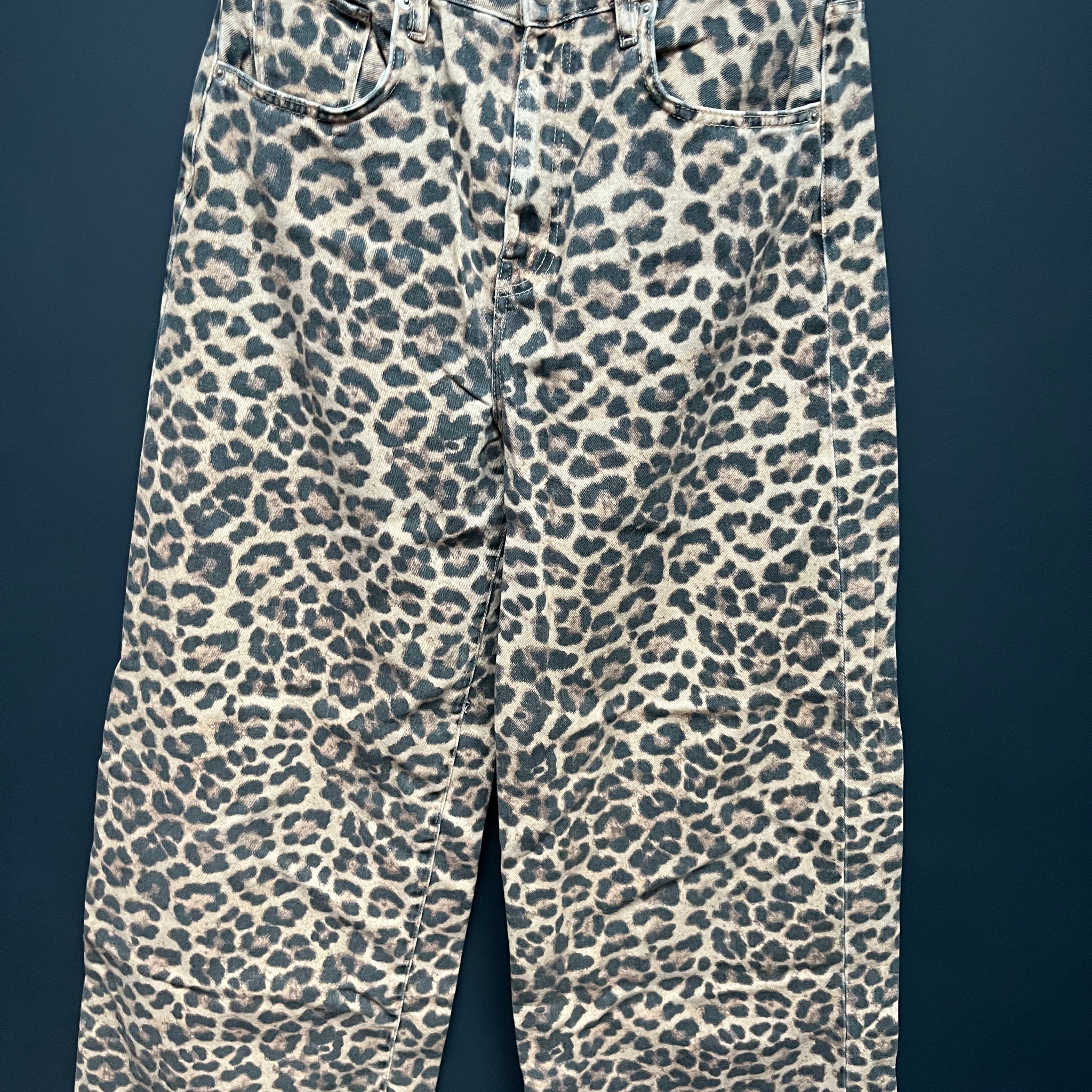 Marks & Spencer’s leopard wide leg jeans 12 regular