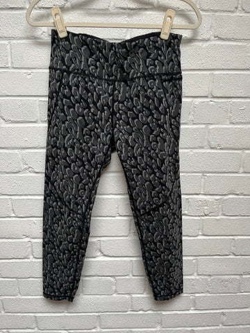 Sweaty Betty grey leopard power leggings medium 7/8