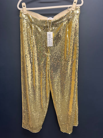 New gold Marks & Spencer’s sequin trousers 16 short