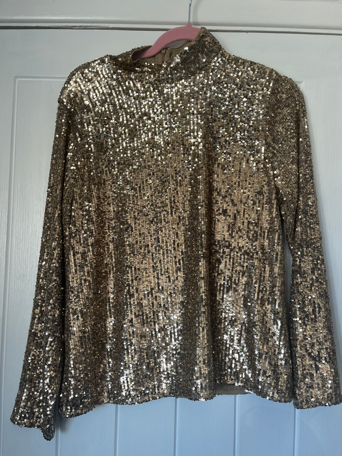Mint velvet gold sequin high neck top large